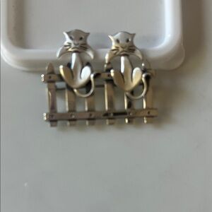 Silver Cat Brooch